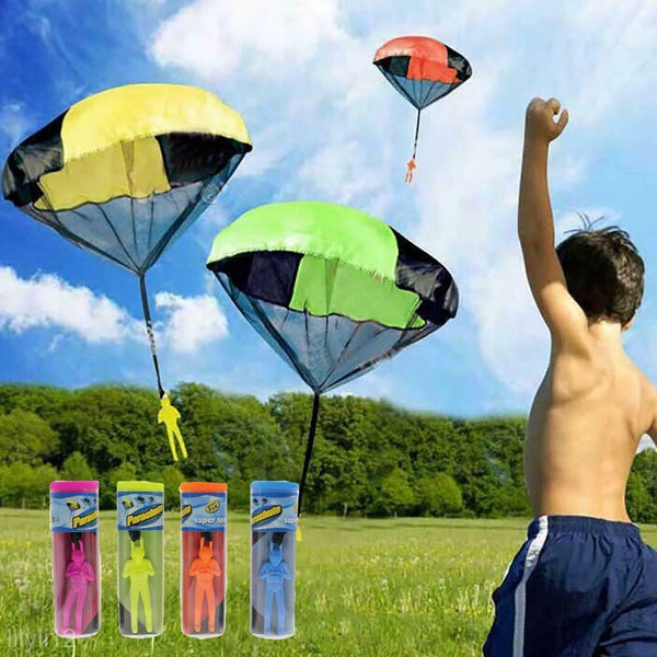 2x Mini  Free Toys Parachute Man Skydiver for Kids Gifts, Orange+ Blue