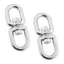 Pair 6mm Hike Climing Accessory Stainless Steel Rotation Quick Hook Buckles