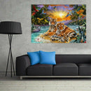 Tiger Family Full Drill 5D Diamond Embroidery Painting Cross Stitch Kit Cra W1J4