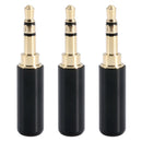 3x 3 Pole 3.5mm Male Repair Jack Plug Stereo Audio Headphone Soldering Connector