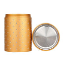 Tea Caddies Round Metal Tea Box with Lid Tea Jar Coffee Powder Cans Golden