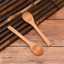1pc Wooden Round Bamboo Spoon Soup Tea Coffee Salt Spoon Jam Scoop Kitchen T.AU