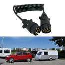 7 Pin Plastic Trailer Plug X2 w/curly 1.5M extension Cable Male to Male Socket