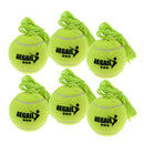 6x Tennis Ball With String Trainer Training Replacement Rubber Felt Tennis Ball