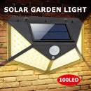 2pcs 100LED Solar Motion Sensor Wall Light Waterproof Garden Security Lamp A