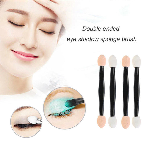 100x Disposable Dual Sides Eye Shadow Sponge Applicator Makeup Brush Black