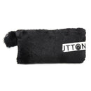 Cute Soft Plush Pencil Bag Stationery Cosmetic Pouch Student Supply (Black) A