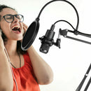 Desktop Microphone Scissor Stand Wind Muff 3/8" to 5/8" Adapter Singing