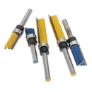 5 Pcs 1/4 Inch Shank Flush Trim Router Bit Set Top Bearing Milling Cutter Tool