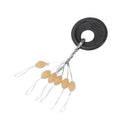 5X(600 Pcs/100 Groups Fishing Bobber Stopper 6 In 1 Yellow Rubber Oval Flo O3R2)