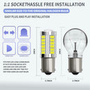 2x LED Bulbs BAY15D 33SMD 5730 6000K 1200LM Car Brake Interior Reading Lamp
