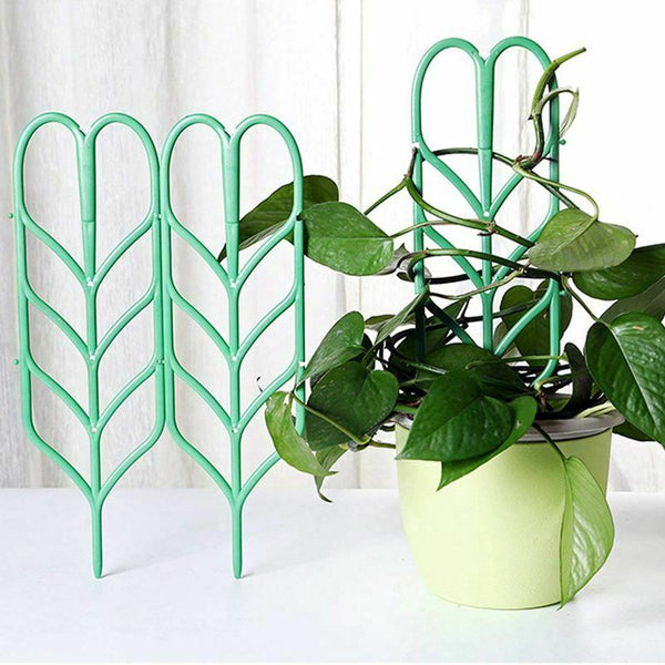 3pcs Mini DIY Leaf Shape Garden Trellis Plants Lattice Pots Supports for Cl