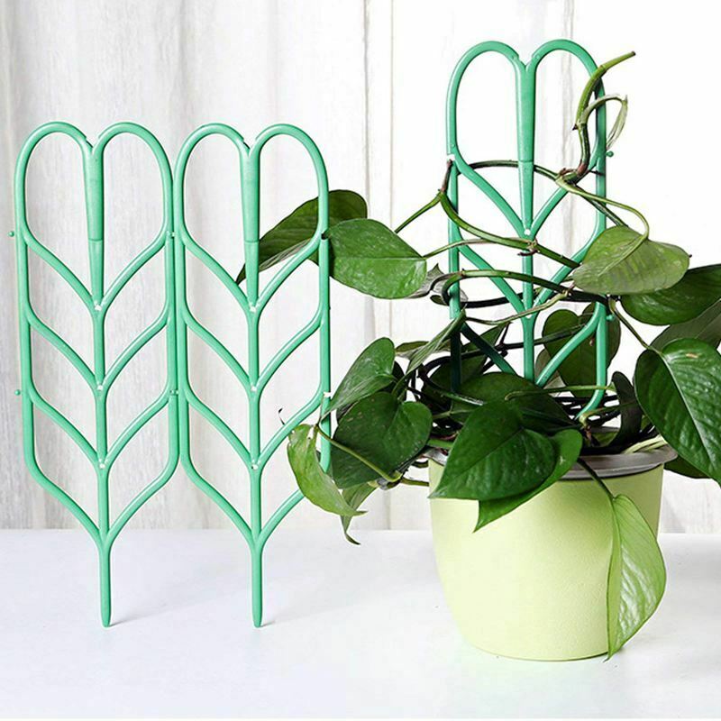 3pcs Mini DIY Leaf Shape Garden Trellis Plants Lattice Pots Supports for Cl