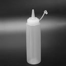 8X Clear White Plastic Squeeze Sauce Ketchup Cruet Oil Bottles 8oZ