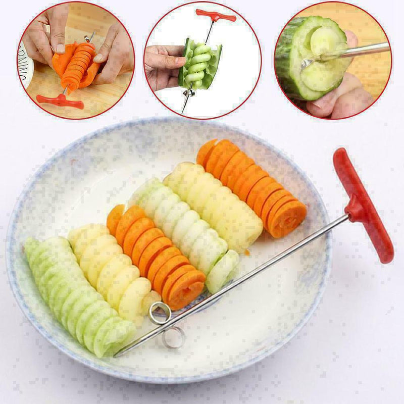 1*Vegetables Potato Carrot Spiral Screw Slicer Cutter Tool Kitchen I8I7 I0D H8M6
