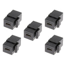 High Speed USB-C Type-C Keystone Wall Jacks Adapter Plastic 5Gbps( Black, 5 Pack