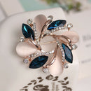 Fashion Crystal Bauhinia Shape Brooch For Women Dress Decorative Pin A