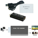 PS2 to HDMI Video Converter Adapter with 3.5mm Audio Monitor Output For HDT New
