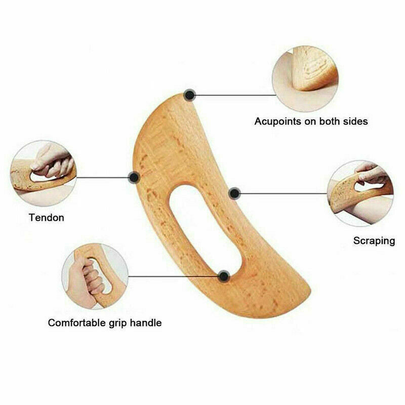 Beech Gua sha Massage Tool for Soft Tissue Release Pain Lymphatic Drainage