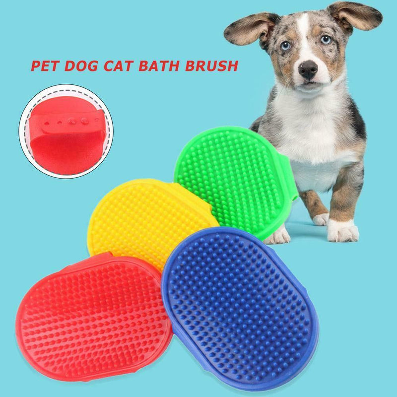 Dog Cat Bath Brush Rubber Glove Hair Fur Grooming Massage Pets Supplies