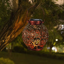 Retro Solar LED Lamp Garden Iron Hanging Lantern Landscape Light (A Copper)