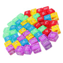 Bag Of 50 Transparent Dice Pieces Set Of 5 Colors Of 16mm Board Games