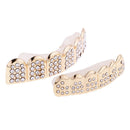 2Pcs Grill Set Hip Hop Grills Top Bottom Bling Mouth Teeth Caps Hip Hop