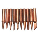 10pcs/Set 900M-T Soldering Tip Pure Copper Electric Iron Head Series Solder Tool