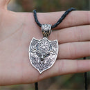 Men Viking Pendant Necklace Deer Symbol Slavic Wheel Nordic Amulet Pagan Jewelry