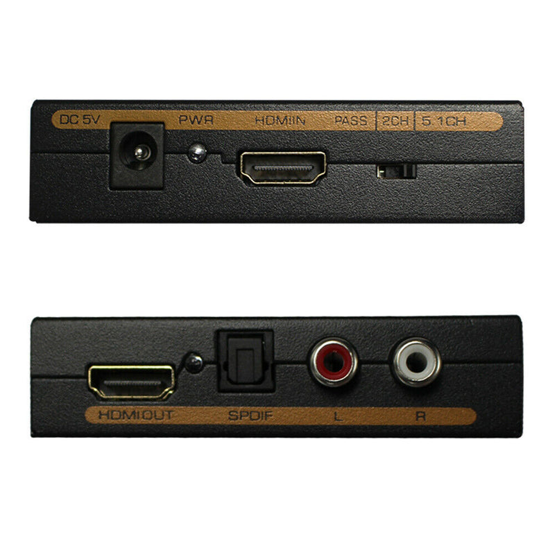 HDMI Audio Extractor Splitter For Toslink L/R Stereo Analog Converter 1080p USB