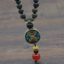 Handmade Ethnic Style Wooden Beads Sweater Chain Nepal Beads Accessories Li