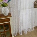 Flocking Butterfly Transparent Curtain Window Tulle Splitter White 100 x 20