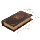 Retro Book Simulation Storage Box Case Home Office Ornament Decor-Brown