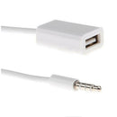 3.5mm Male AUX Audio Plug Jack To USB 2.0 Female Converter Cable Cord Car M T8C9