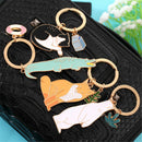 1pc Cute Animal Keychain Black Cat Bear Fox KeyChain Pet Jewelry Key`Accessor BX