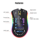 D2 2.4GHz RGB Wireless Gaming Mouse Rechargeable Hollow PC Mice (Black) A