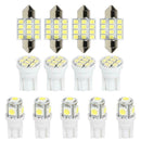 13pcs/set 31mm C5W Doom Light T10 W5W Map License Plate Lamp Car LED Bulbs