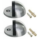 2* 43mm Floor-mounted Door Stops Stainless steel Satin Half Moon Doors Stoppers