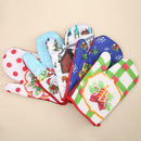 2pcs/set Christmas Home Decoration Glove+Microwave Oven Heat Insulation Pad