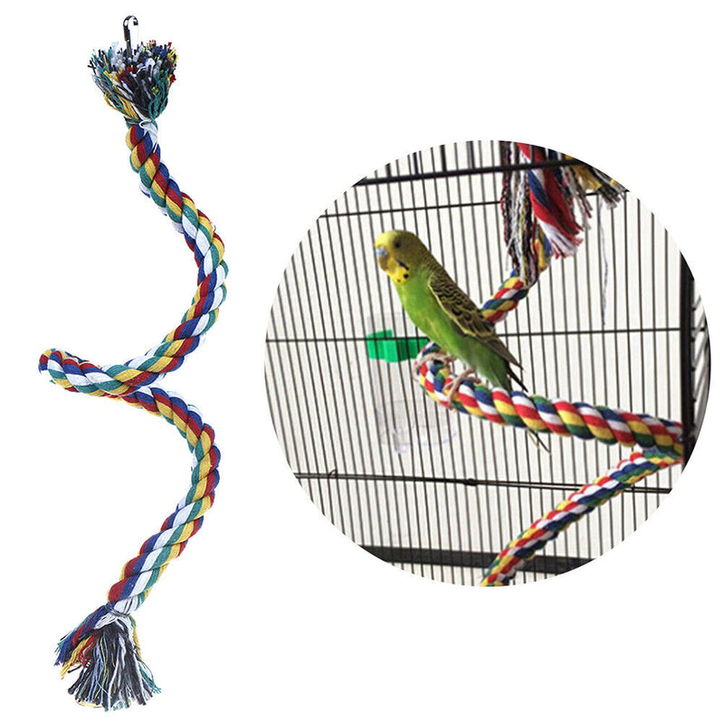 Parrot Rope Braided Toys Pet Parrot Bird Chew Rope Perch Coil Bird Cage Tra C Gw