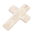 10pcs/set Wooden DIY Cross Pendant Hanging Ornaments with Rope Party Decor