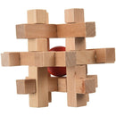 Wooden Take the Ball from Cage Lock Logic Puzzle Burr Puzzles Brain Teaser  X9S8