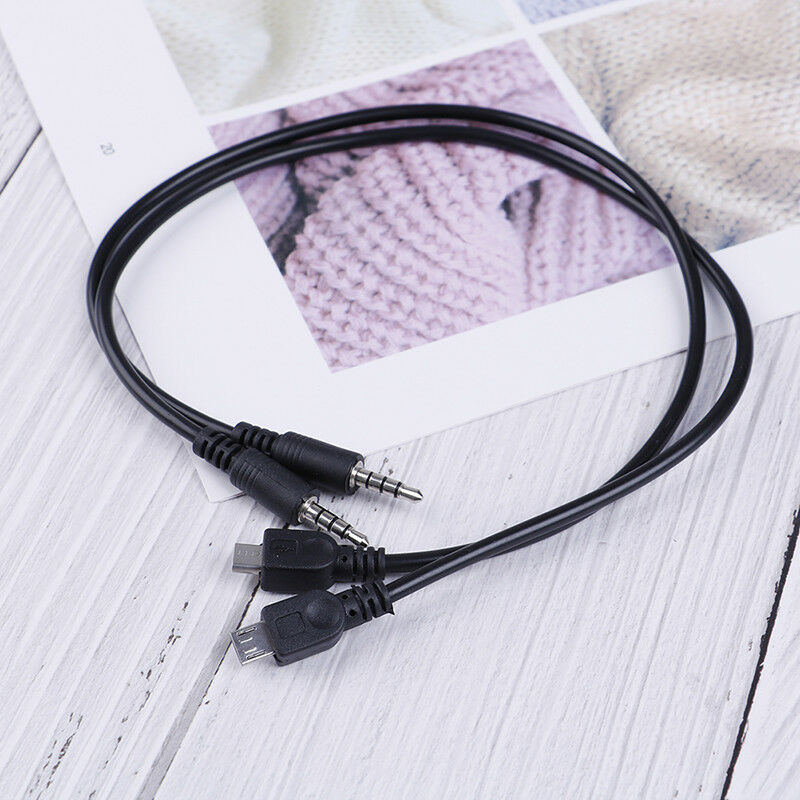 2pcs 3.5mm stereo male to micro USB male car AUX out cable for Android samsungOZ
