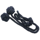 Hand Knitting Curtain Rope Tiebacks Rural Cotton Tie (One Pair, Navy)