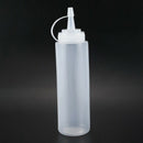 4X Clear White Plastic Squeeze Sauce Ketchup Cruet Oil Bottles 8oZ