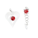 Wind Spinner Stabilizer Gazing Ball Spiral Tail Cyclone Yard , Red Heart