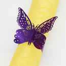 Creative Napkin Ring 50x Butterfly Band Serviette Holder Party Decor Purple