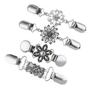 4 Pieces Shawl Clips Set, Retro Rhinestones Cardigan Clips, Sweater & Collar