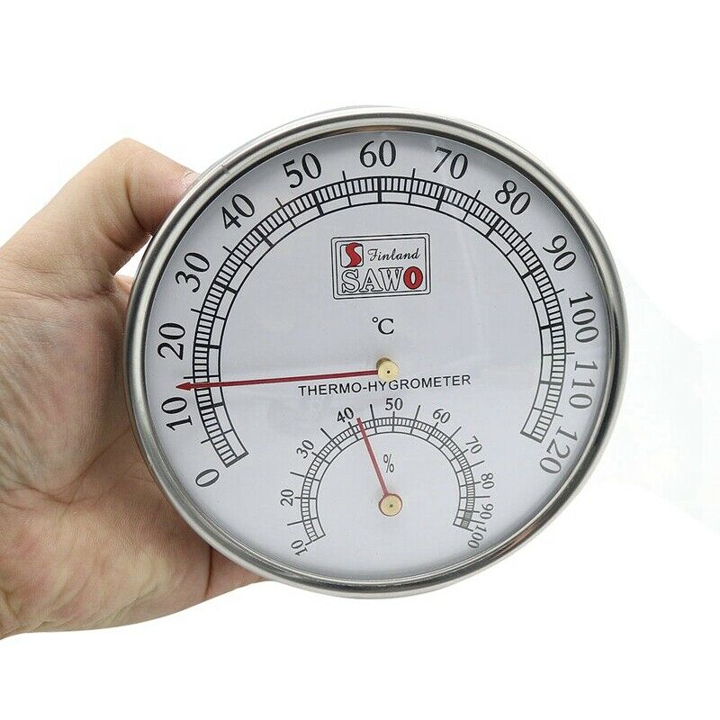 Sauna Thermometer Metal Case Steam Sauna Room Thermometer Hygrometer Bath A