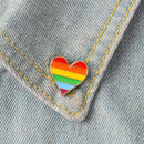 Rainbow Love Heart Badge Brooch Creative Enamel Geometric Pins Jewelry Gift